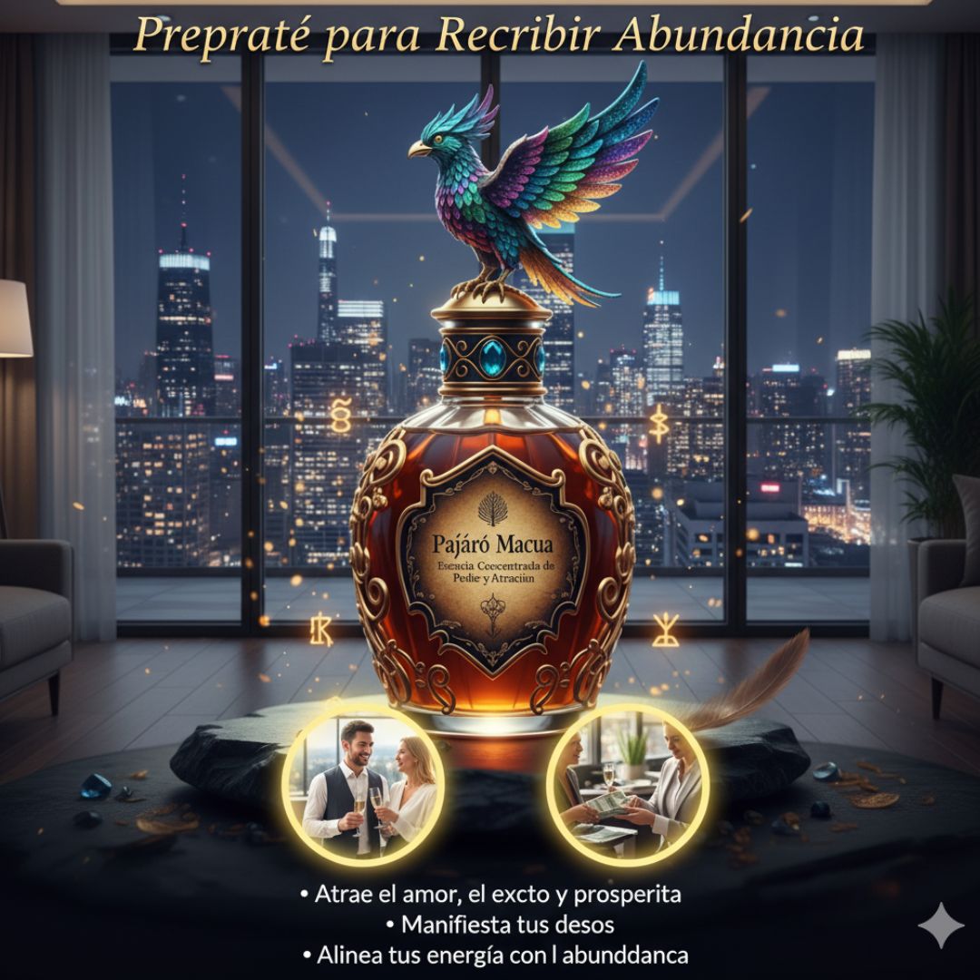 Perfume Pájaro Macua™ – Esencia Mística de Atracción y Energía 🔮