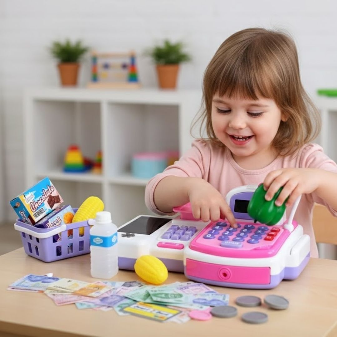 Caja Registradora Electrónica Infantil™ – ¡Aprende jugando como un cajero profesional! 🧮