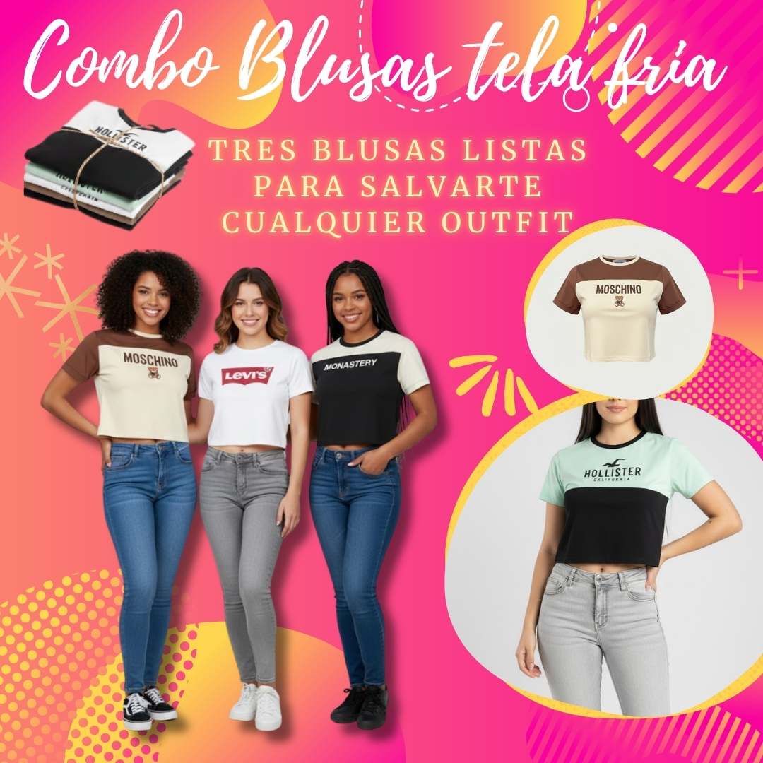 👚✨ Combo x3 Blusas Multimarca en Tela Fría – Versatilidad diaria