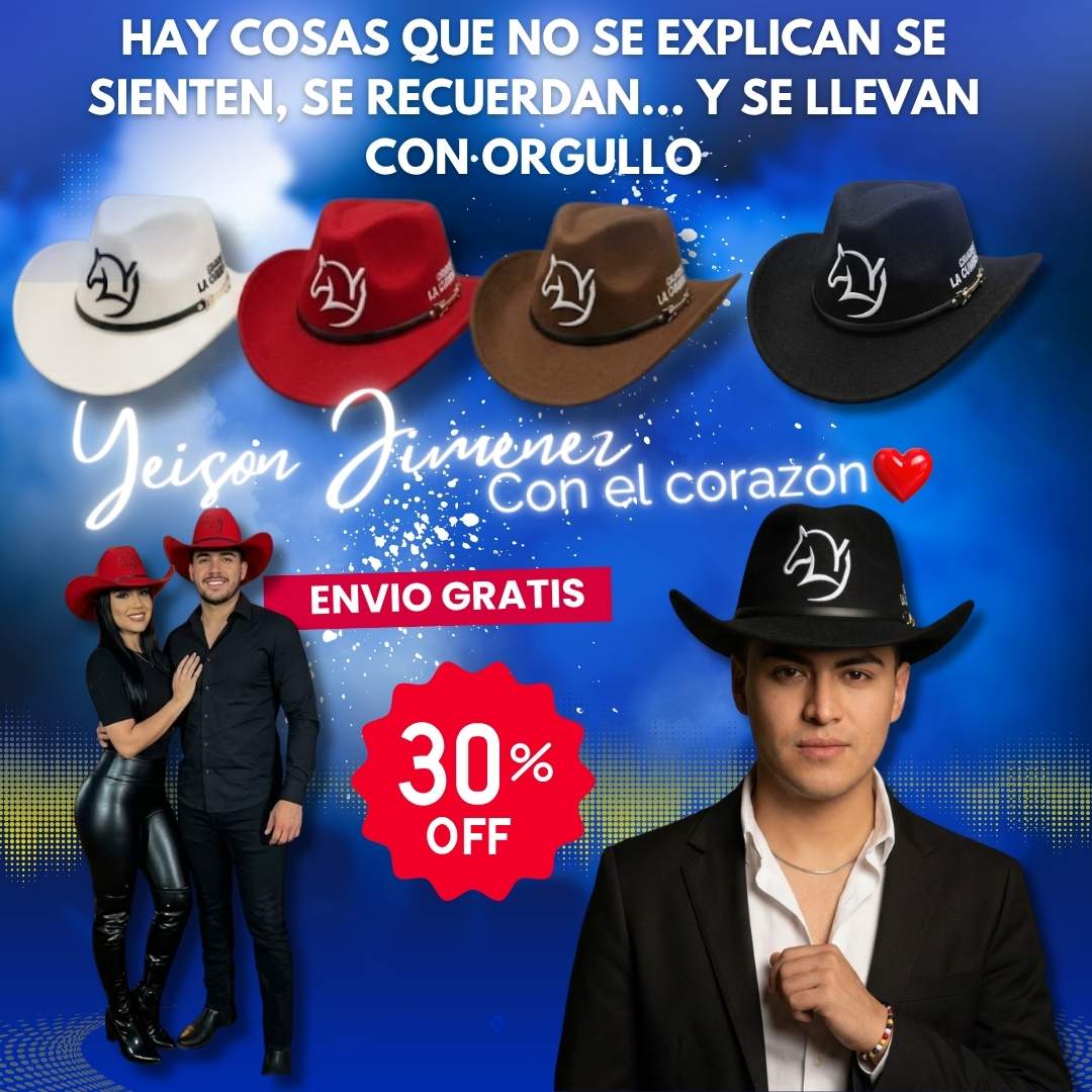 ♥️🐴Sombrero Yeison Jiménez™ Ajustable Legado de Corazón