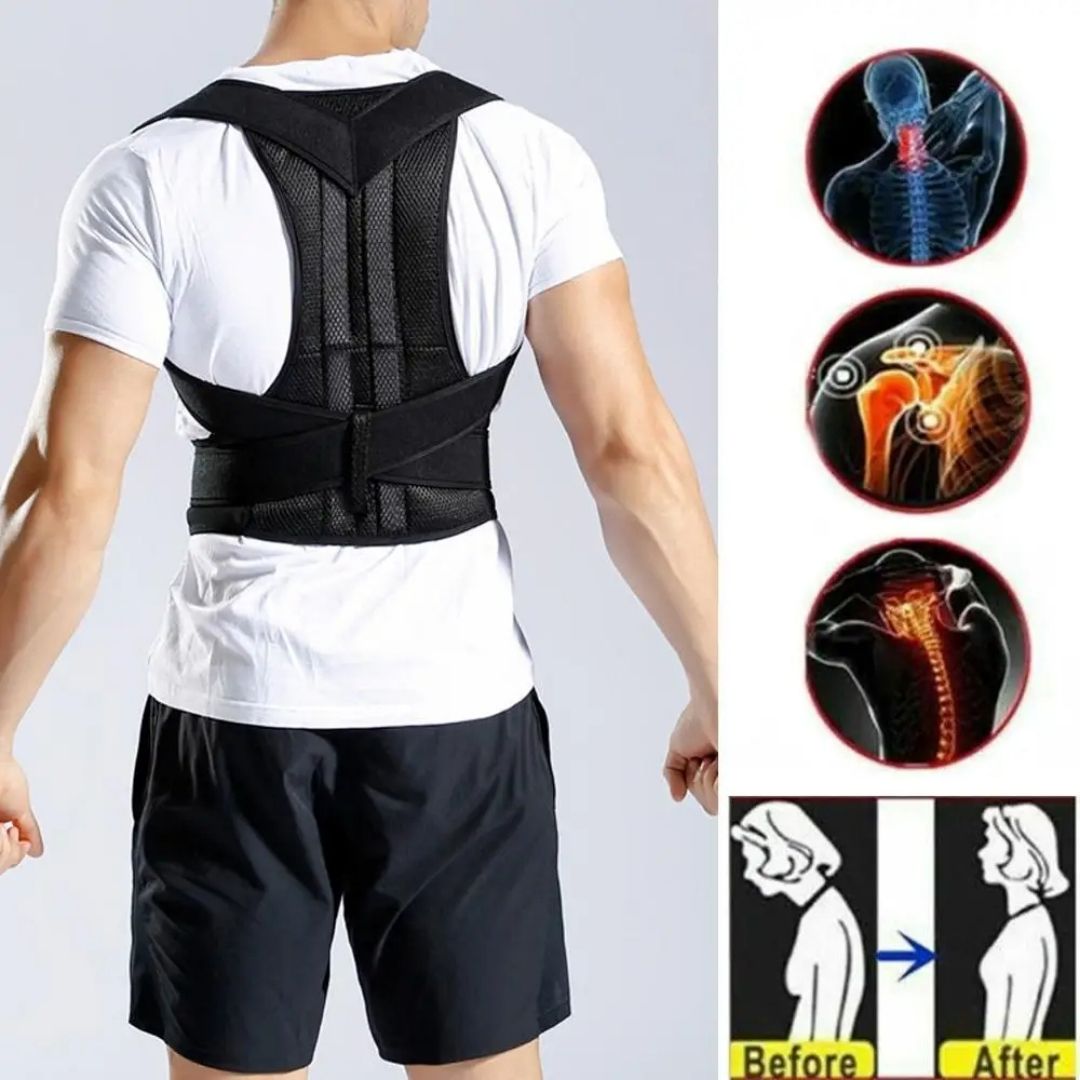 Corrector de Postura Ergonómico™ – Soporte para Espalda, Hombros y Cuello 💪