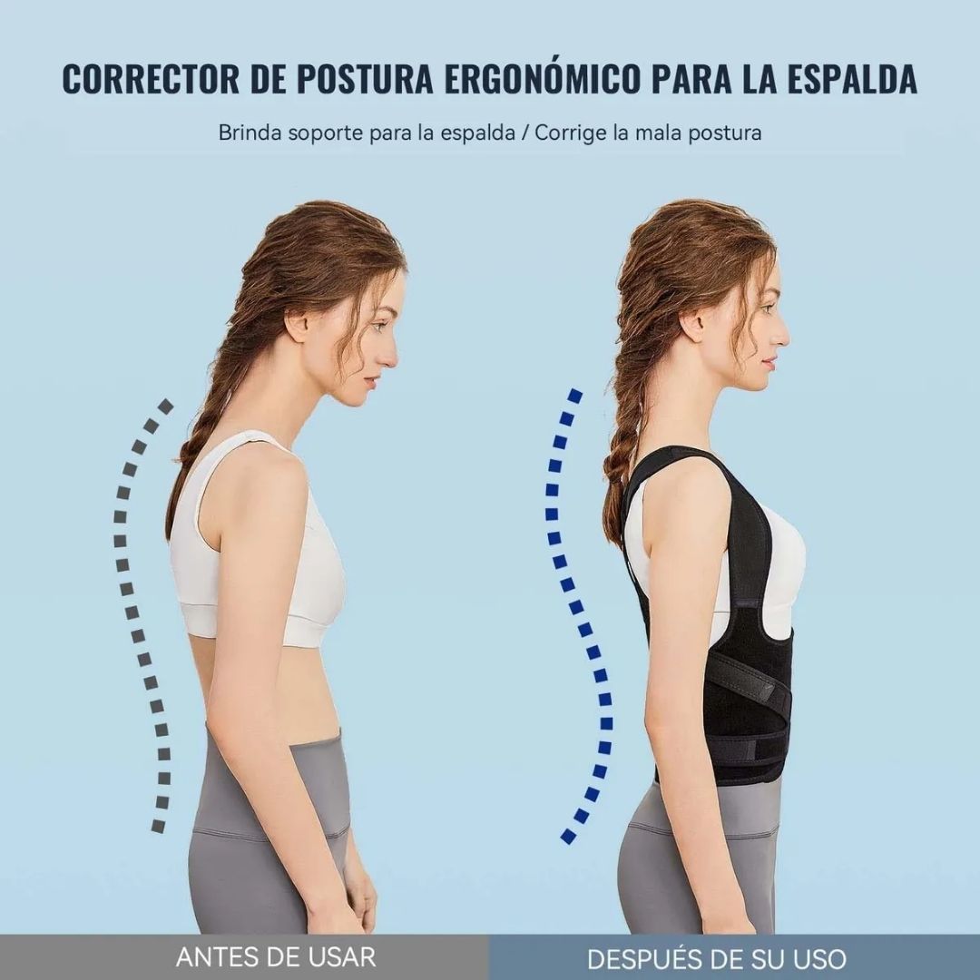 Corrector de Postura Ergonómico™ – Soporte para Espalda, Hombros y Cuello 💪