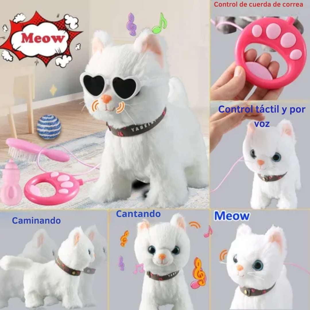 Gatito y Perrito Interactivo de Peluche™ – ¡Camina, maúlla,ladra y mueve su colita! 🐱🐶