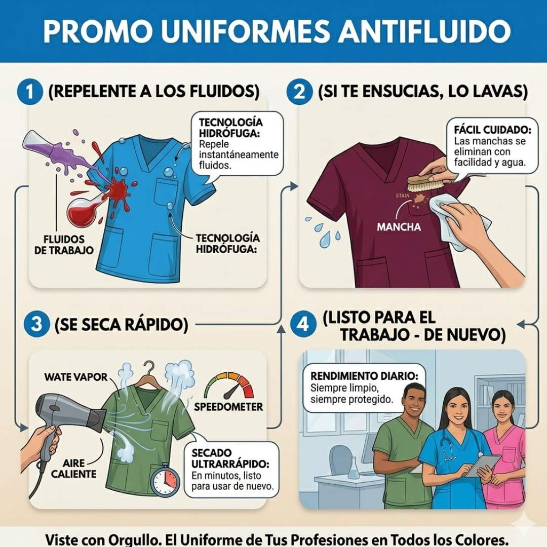 🧵✨Uniforme Antifluido  – Comodidad, Protección y Estilo Profesional