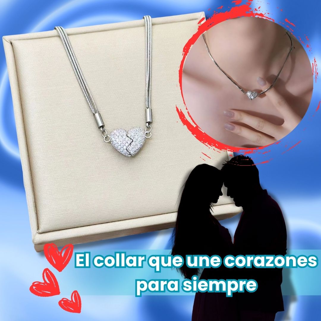 Collar Sofisticado™ de Corazón de Cristal – Dije Magnético para Parejas 💖