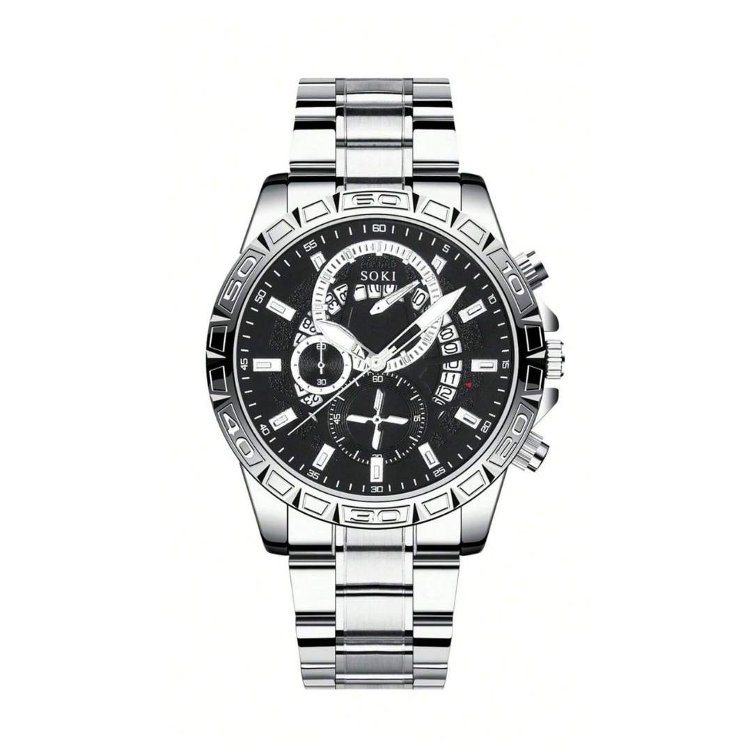Combo Reloj + Pulsera + Cadena™ – Estilo completo en acero  ⌚✨