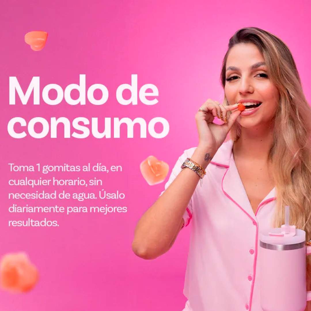 Rosa Hair™  2 X 1 Biotina + Vitaminas – Belleza Real en Gomitas 🍓