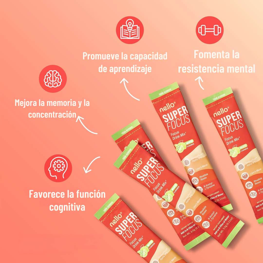 Nello SuperFocus™ x 20 sobres – Energía limpia y enfoque mental 🍍💥