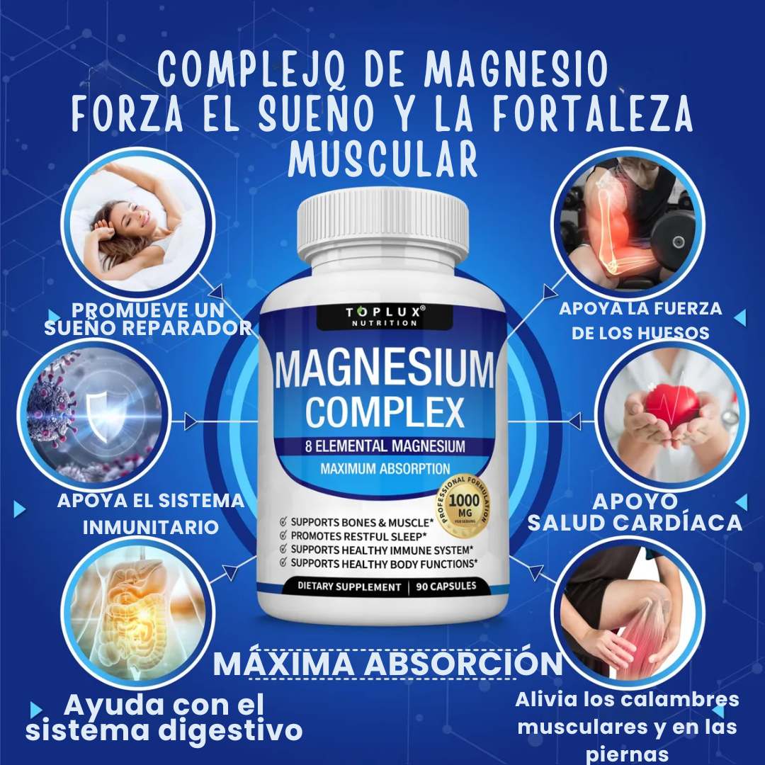 Magnesium Complex™ 1000 mg – 90 cápsulas | Energía, descanso y recuperación 💊