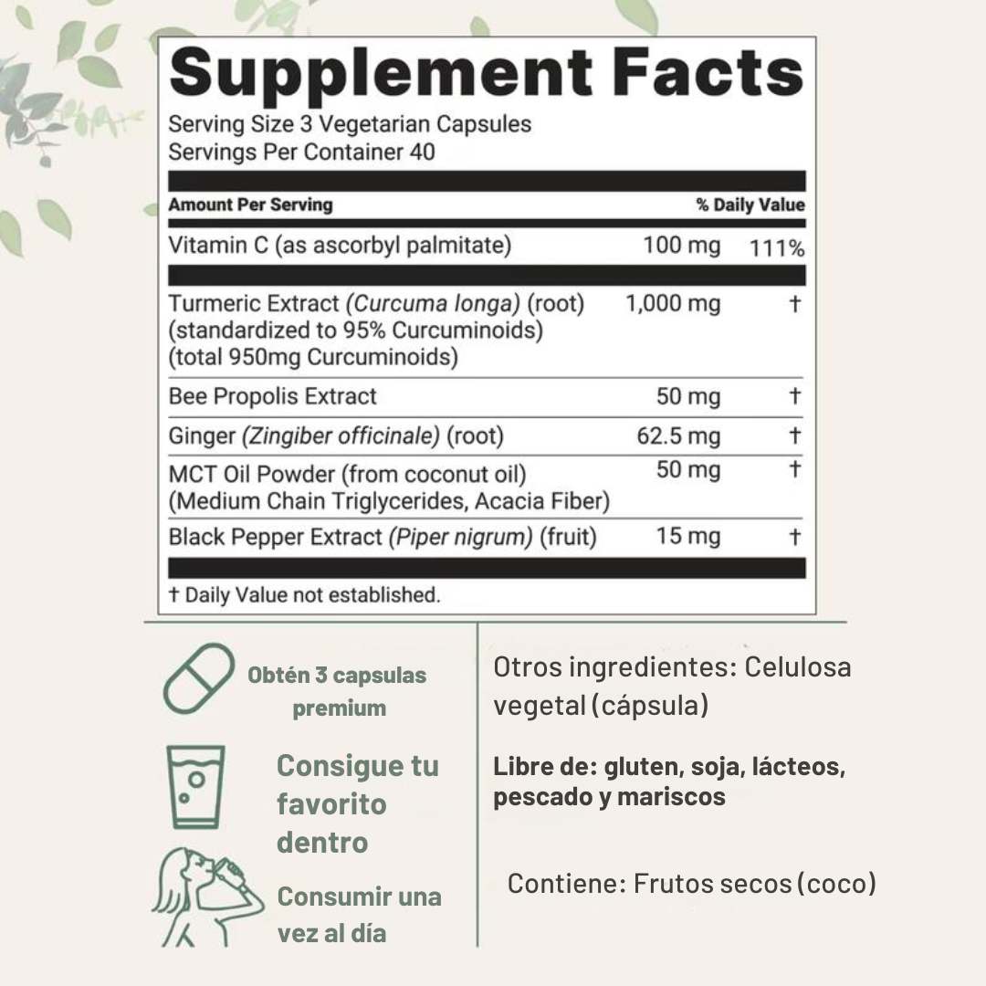 Toplux Turmeric Complex™  –  cápsulas antioxidantes y antiinflamatorias 🌿