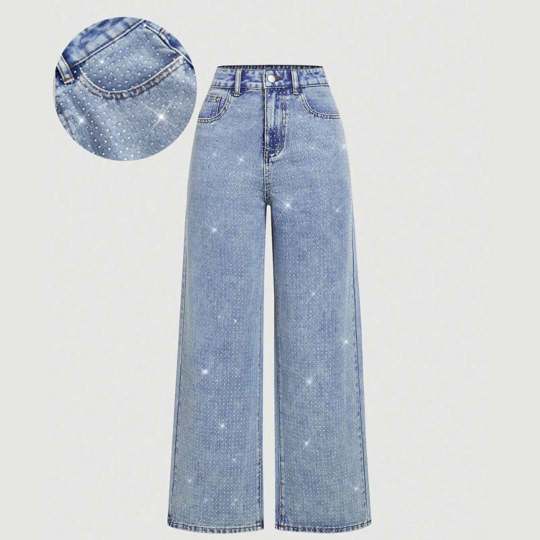 Jeans Palazo con Brillos Premium™ – Versátil, elegante  ✨