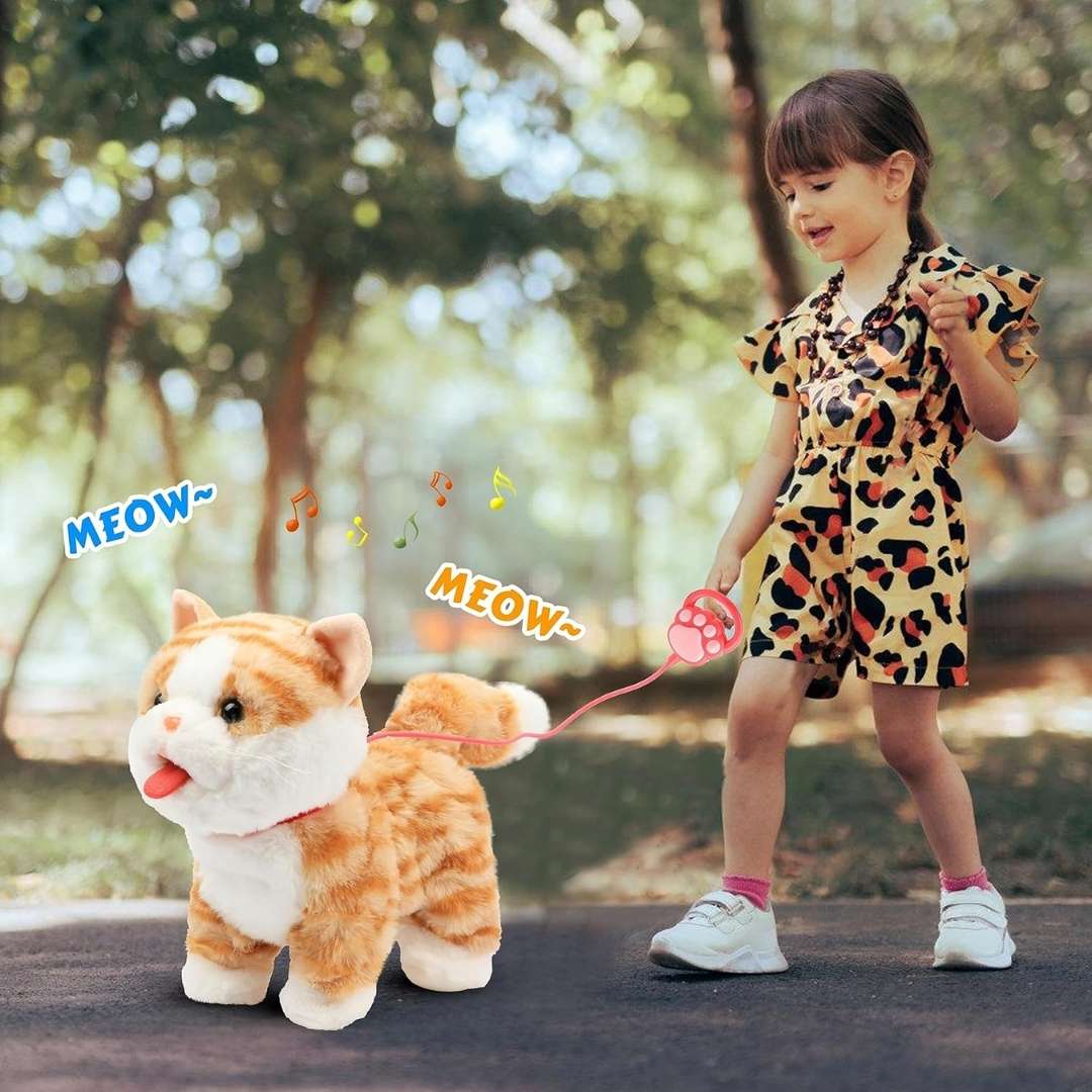 Gatito y Perrito Interactivo de Peluche™ – ¡Camina, maúlla,ladra y mueve su colita! 🐱🐶
