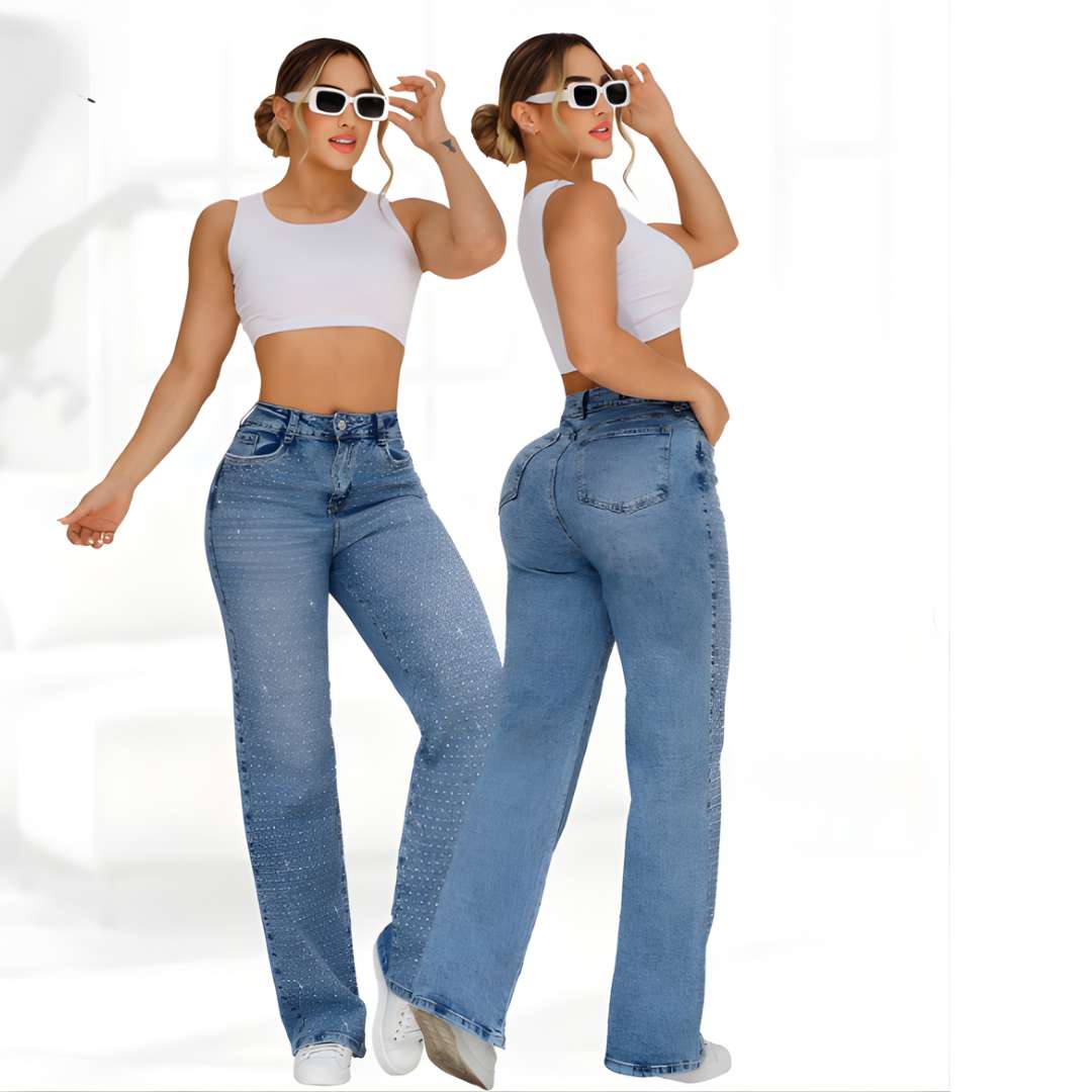 Jeans Palazo con Brillos Premium™ – Versátil, elegante  ✨