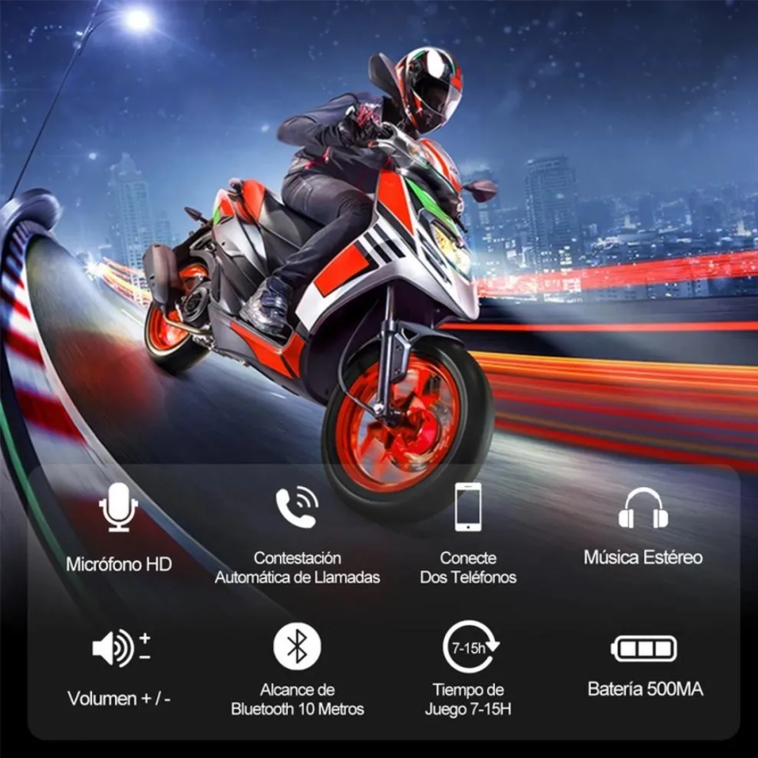 Intercomunicador Para Casco de Moto BT12 – conexión sin interrupciones 🎧🏍️