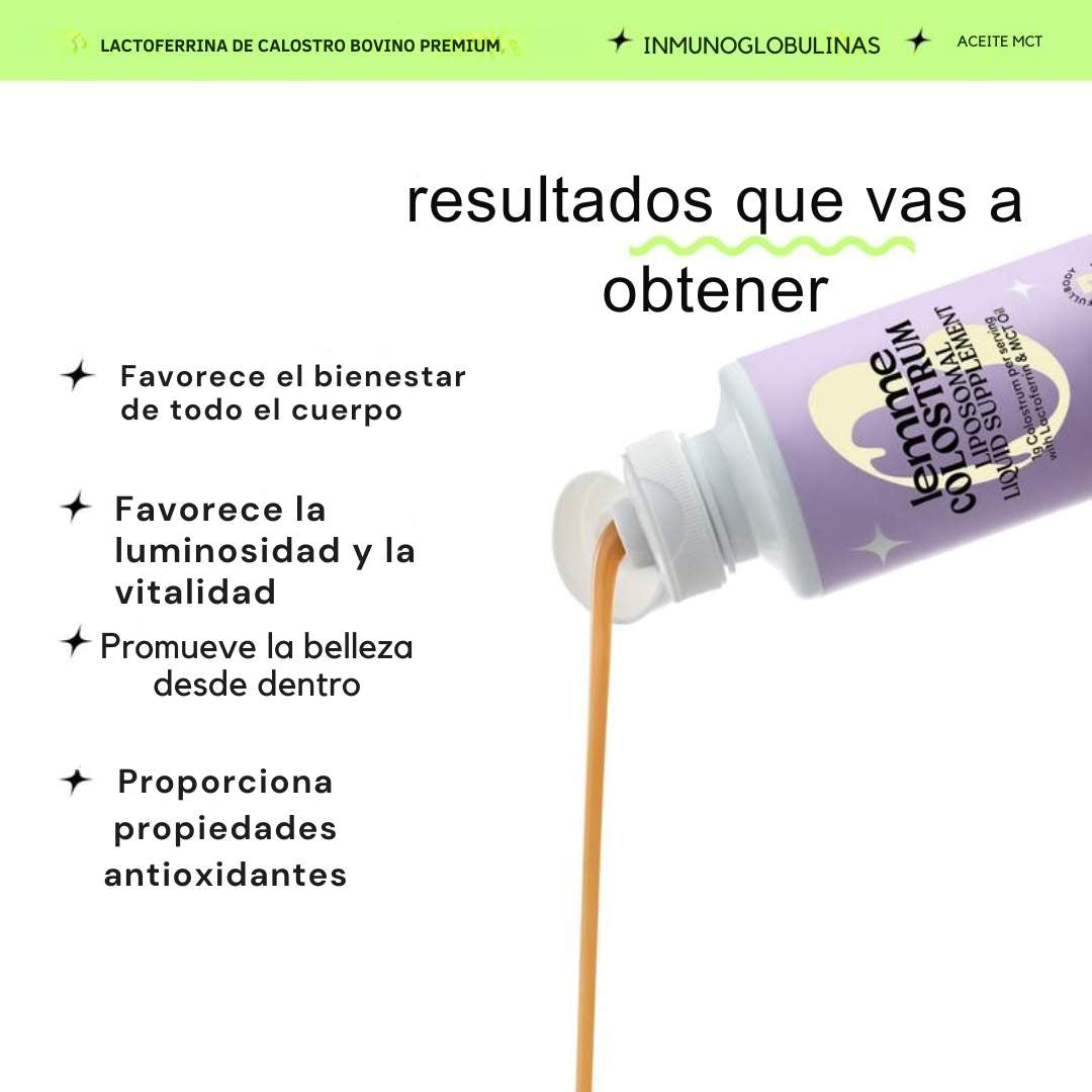 💧Lemme® Calostro Líquido Liposomal – Bienestar Integral Sin Azúcar