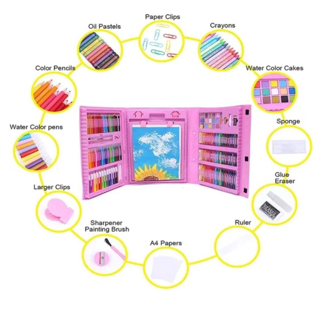 🎨 Set Maletín de Arte 208 Piezas – Creatividad en tus manos ✏️