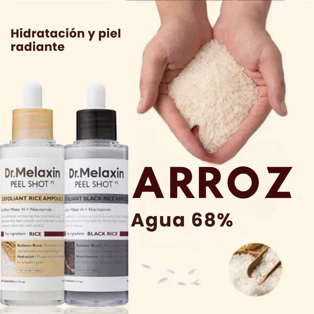 ✨ Combo x 2 Ampollas de arroz Peel Shot Glow™  – Doble poder iluminador y anti-edad 🌾
