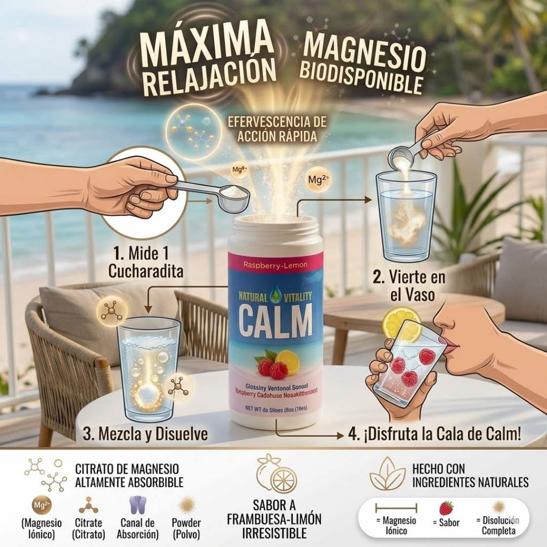 🍓🍋‍🟩Natural Calm Magnesio™  – Relájate y Equilibra tu Día en un sorbo