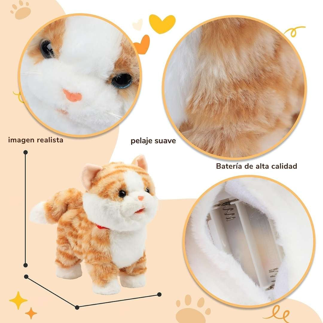 Gatito y Perrito Interactivo de Peluche™ – ¡Camina, maúlla,ladra y mueve su colita! 🐱🐶