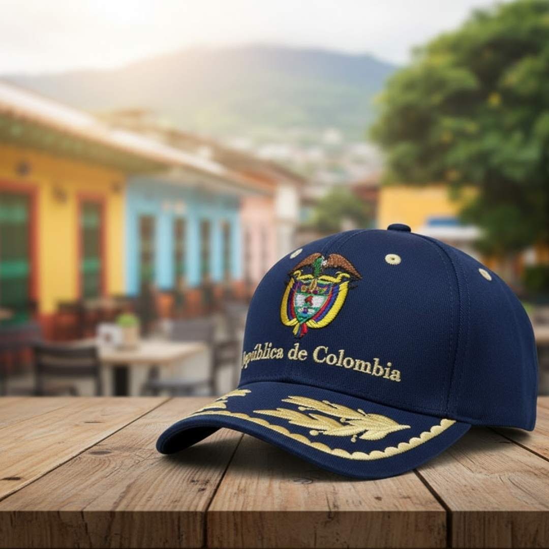 💛💙❤️ Gorra República de Colombia™ – Bordado Premium en Drill Nacional