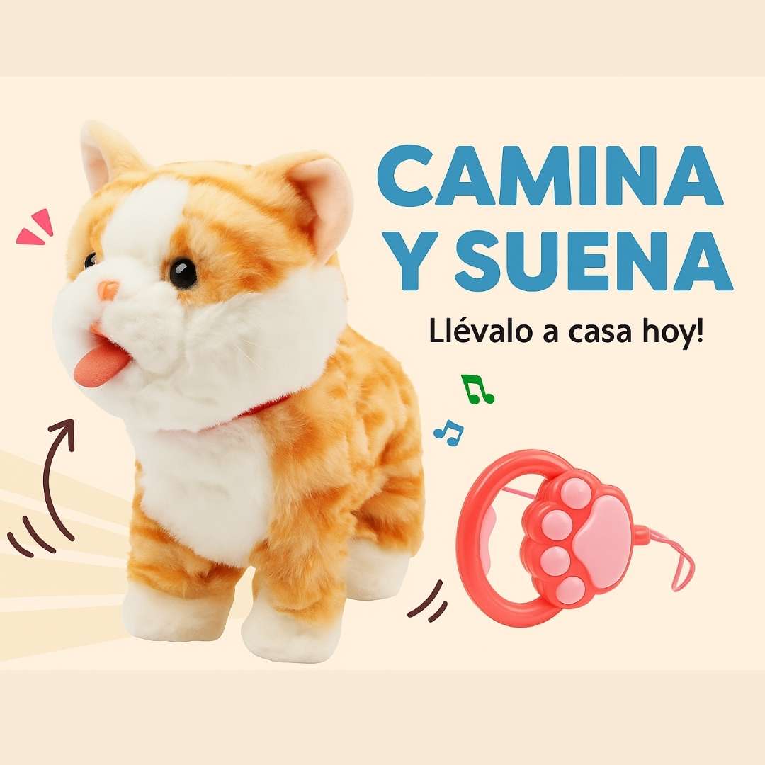 Gatito y Perrito Interactivo de Peluche™ – ¡Camina, maúlla,ladra y mueve su colita! 🐱🐶