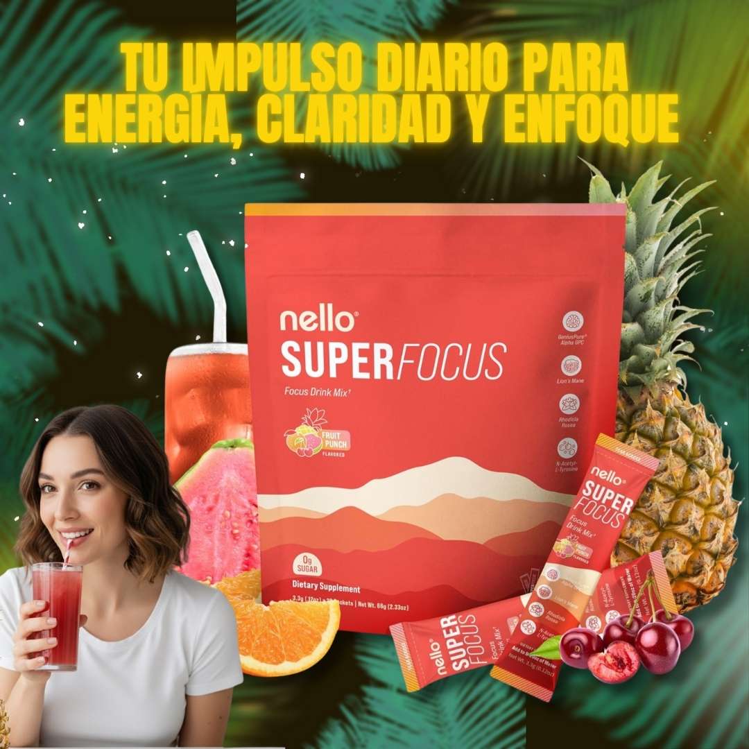 Nello SuperFocus™ x 20 sobres – Energía limpia y enfoque mental 🍍💥