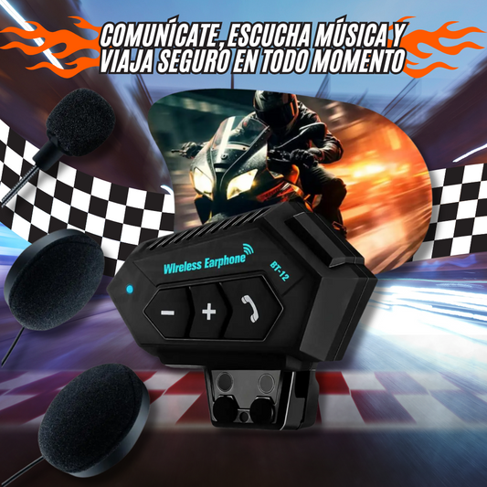 Intercomunicador Para Casco de Moto BT12 – conexión sin interrupciones 🎧🏍️