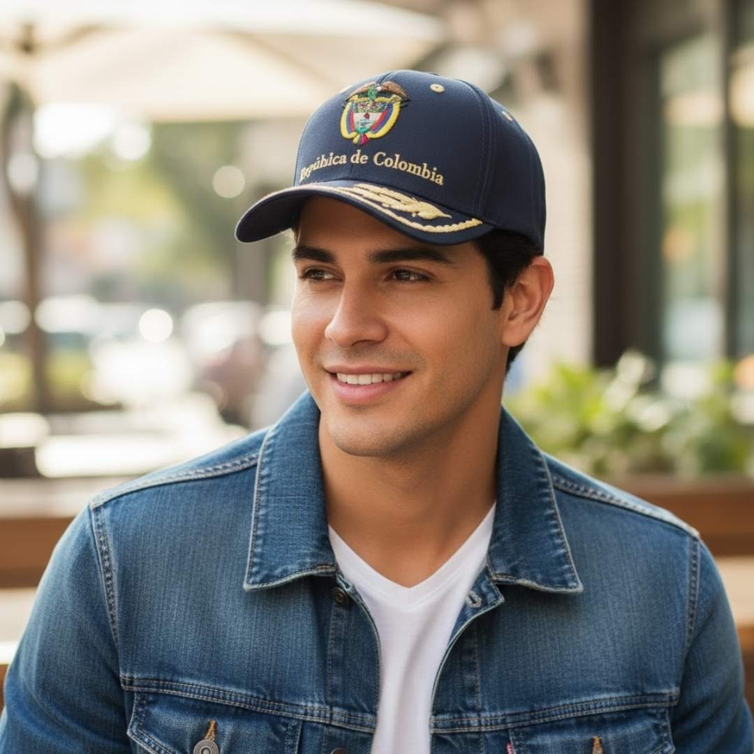 💛💙❤️ Gorra República de Colombia™ – Bordado Premium en Drill Nacional