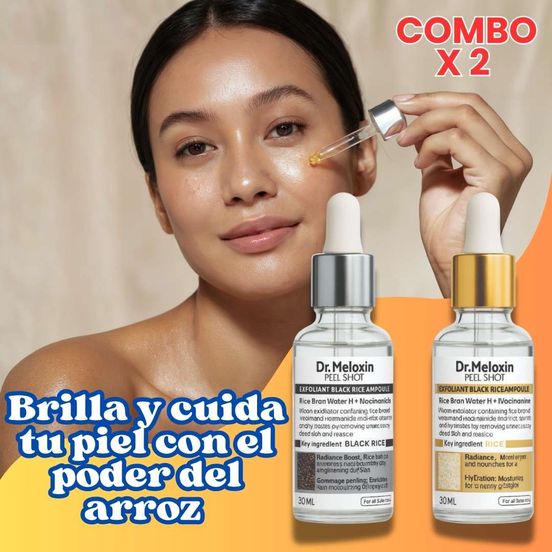 ✨ Combo x 2 Ampollas de arroz Peel Shot Glow™  – Doble poder iluminador y anti-edad 🌾