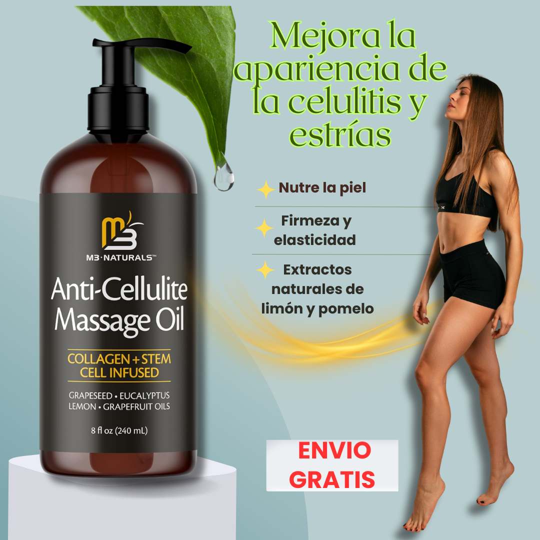 M3 Naturals™ Aceite Anticelulítico y Reafirmante para el Cuerpo 🌿