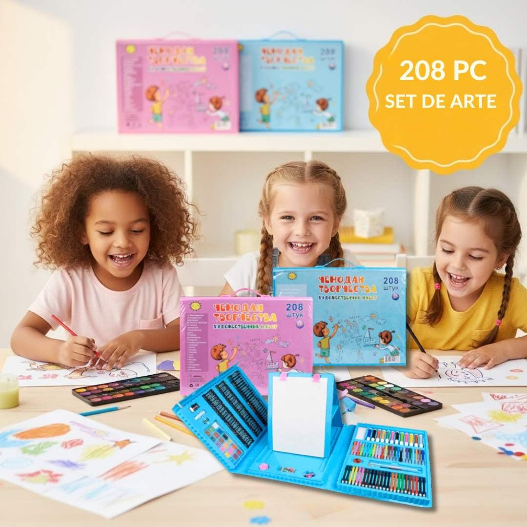 🎨 Set Maletín de Arte 208 Piezas – Creatividad en tus manos ✏️