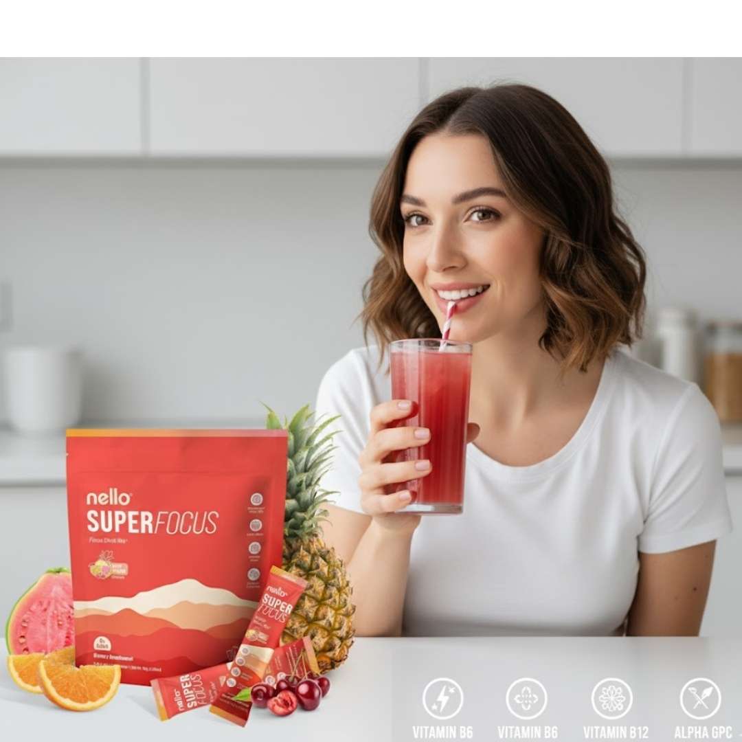 Nello SuperFocus™ x 20 sobres – Energía limpia y enfoque mental 🍍💥
