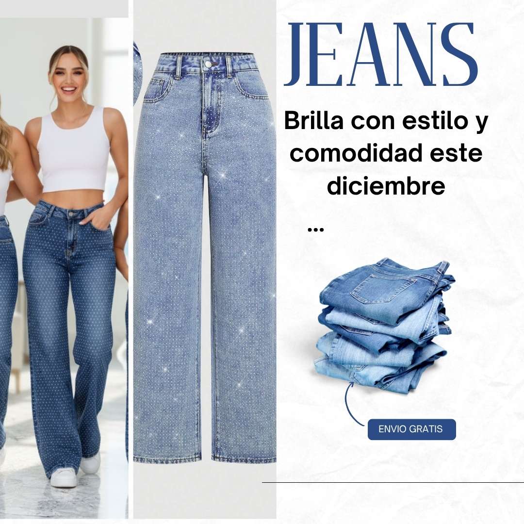 Jeans Palazo con Brillos Premium™ – Versátil, elegante  ✨