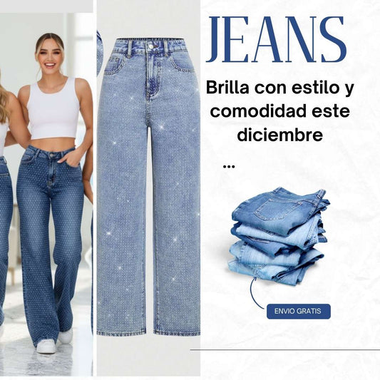 Jeans Palazo con Brillos Premium™ – Versátil, elegante  ✨